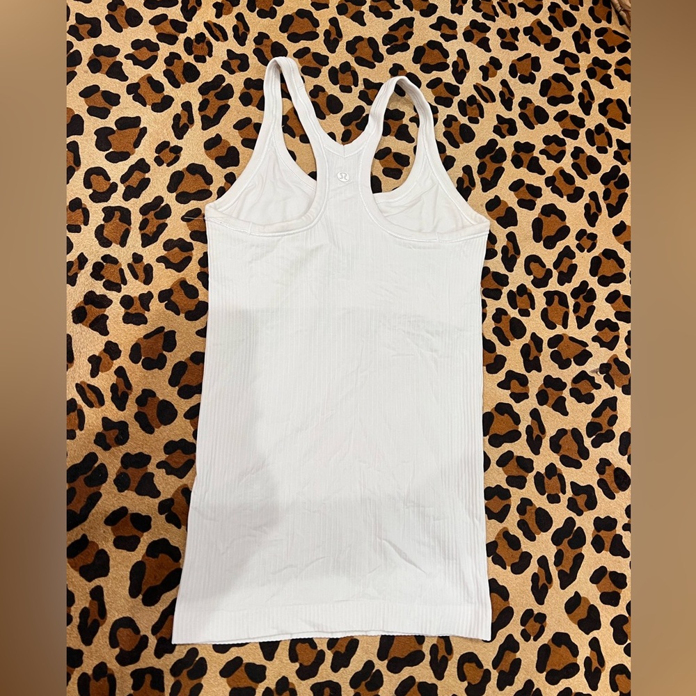 Lululemon Women's White Racerback Ribbed Tank Top - Picture 2 of 3